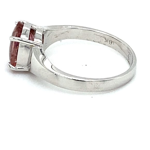 Pink Tourmaline 1.68ct Solid 18K White Gold Ring - Picture 6 of 7